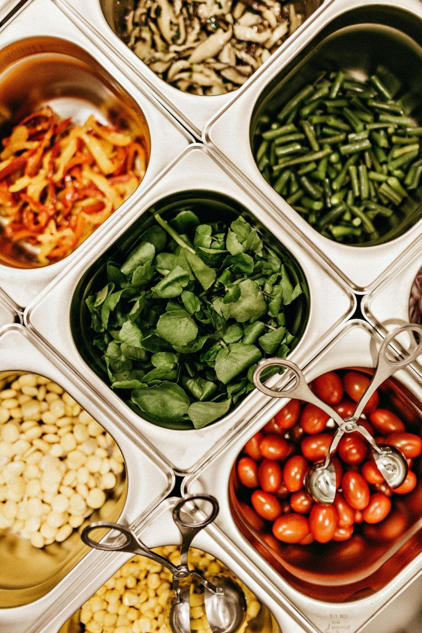 Fresh salad bar with colorful ingredients